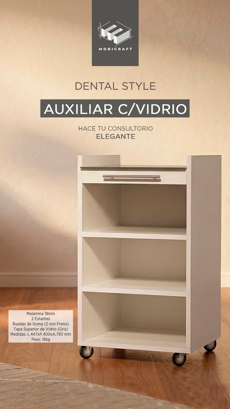 AUXILIAR CON VIDRIO
